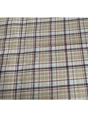 Red Beige Plaid Cotton Fabric 1/2 yard x 38" Crafting Sewing Quilting Material